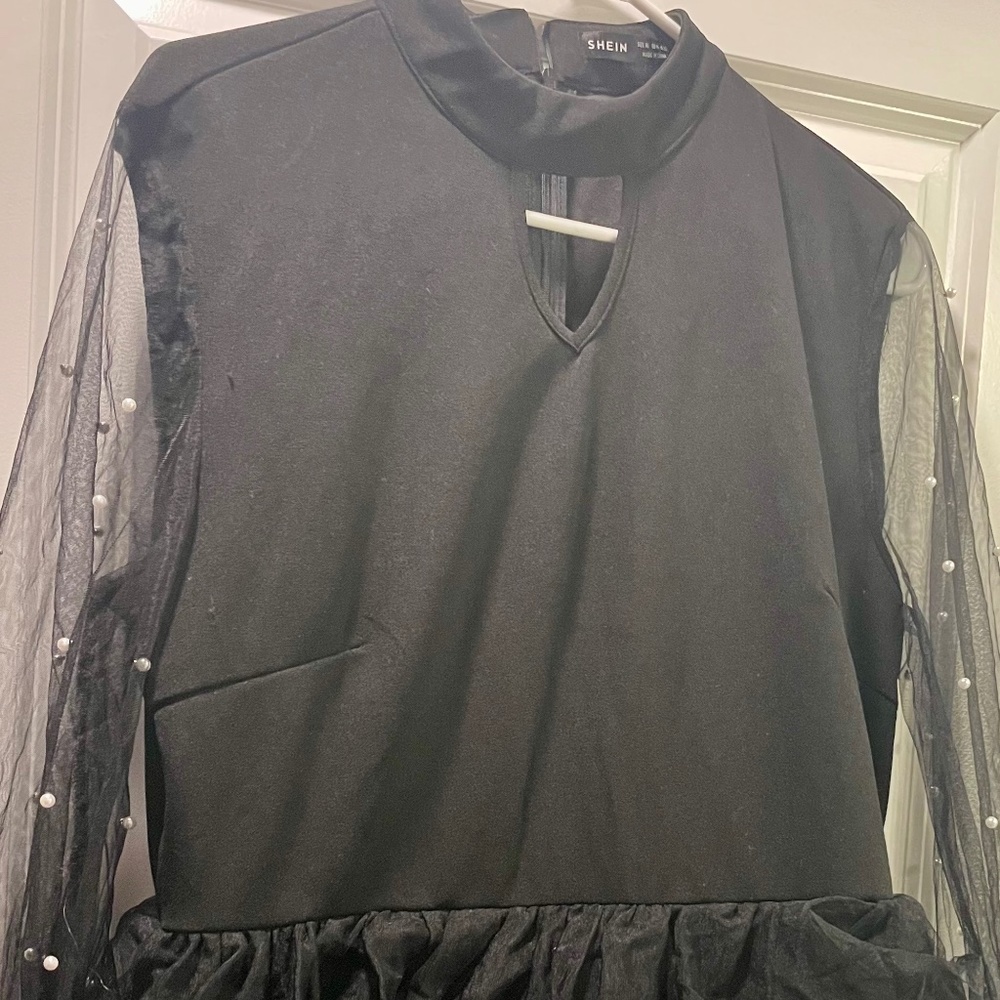 Pearl Sleeve, Ruffle Dress